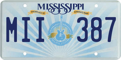 MS license plate MII387