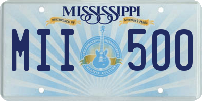 MS license plate MII500