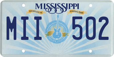 MS license plate MII502