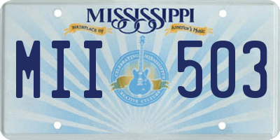 MS license plate MII503