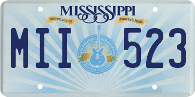 MS license plate MII523