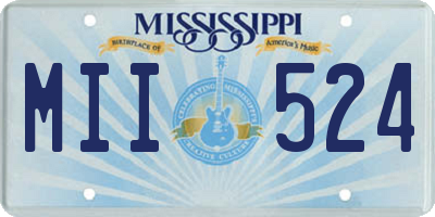 MS license plate MII524