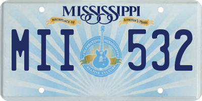 MS license plate MII532