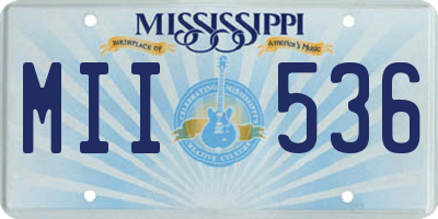 MS license plate MII536