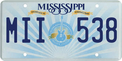 MS license plate MII538