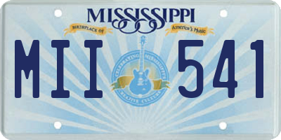 MS license plate MII541