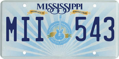 MS license plate MII543