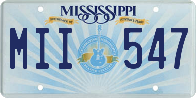 MS license plate MII547
