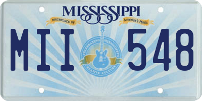 MS license plate MII548