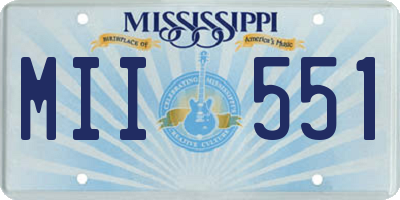 MS license plate MII551