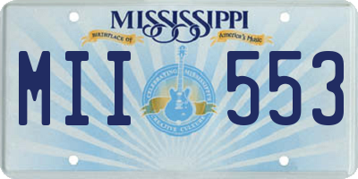MS license plate MII553