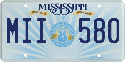 MS license plate MII580
