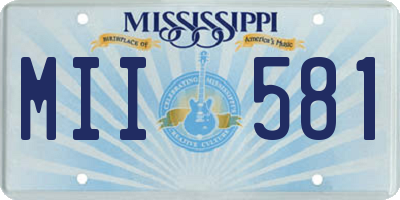 MS license plate MII581