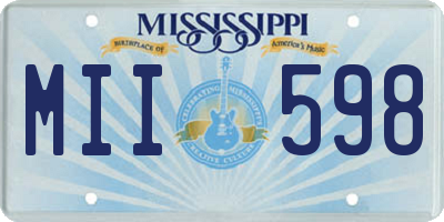 MS license plate MII598
