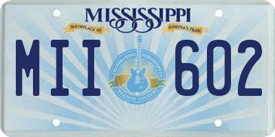 MS license plate MII602