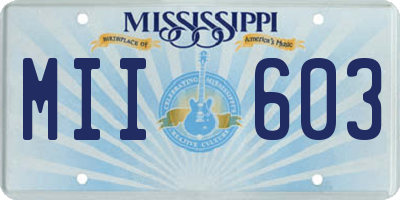 MS license plate MII603