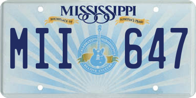 MS license plate MII647