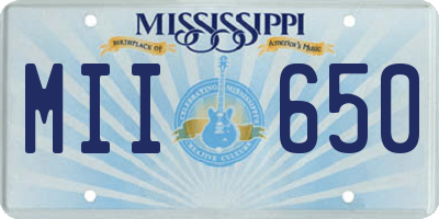 MS license plate MII650