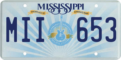 MS license plate MII653