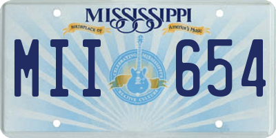 MS license plate MII654