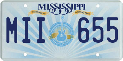 MS license plate MII655