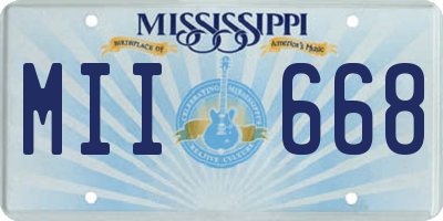 MS license plate MII668