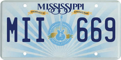 MS license plate MII669