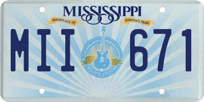 MS license plate MII671