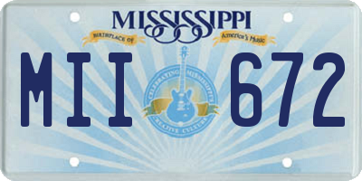 MS license plate MII672
