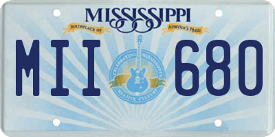 MS license plate MII680