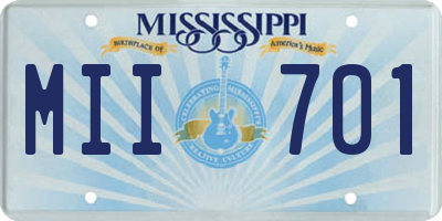MS license plate MII701