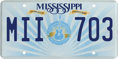 MS license plate MII703