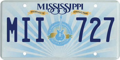 MS license plate MII727
