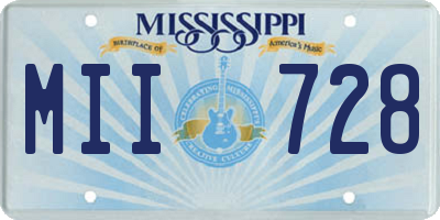 MS license plate MII728