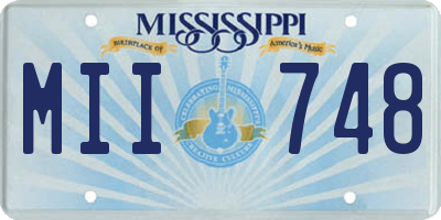 MS license plate MII748