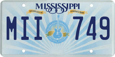 MS license plate MII749