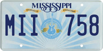 MS license plate MII758
