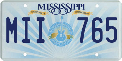 MS license plate MII765