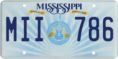 MS license plate MII786