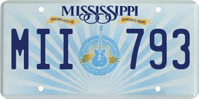 MS license plate MII793
