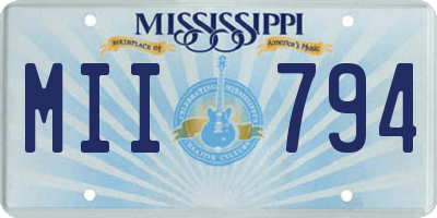 MS license plate MII794
