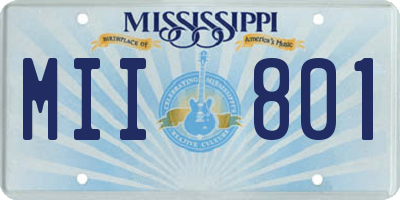 MS license plate MII801