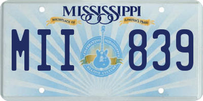 MS license plate MII839