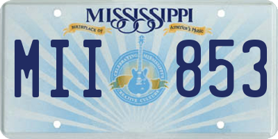 MS license plate MII853