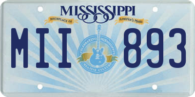 MS license plate MII893