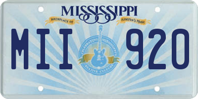 MS license plate MII920