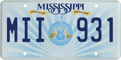 MS license plate MII931