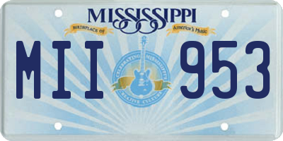 MS license plate MII953