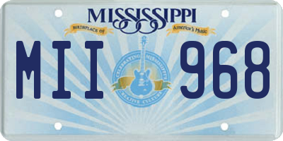 MS license plate MII968