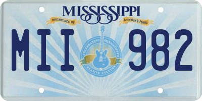 MS license plate MII982